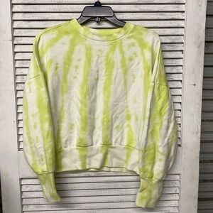 Get After It Cropped Tie Dyed Sweatshirt Lime Green size M